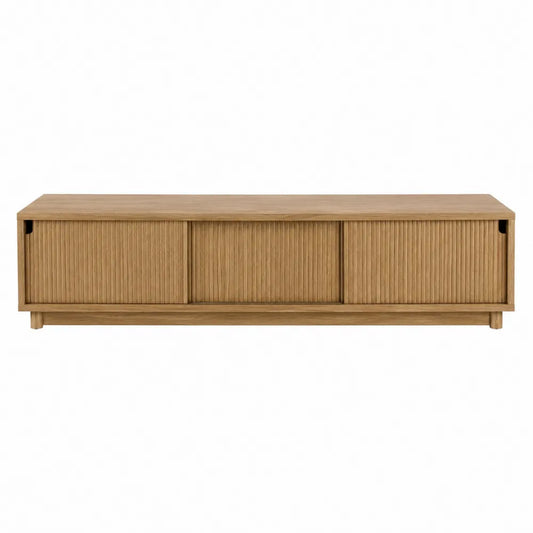 Mobile TV in legno massello di rovere con ante scorrevoli 180 cm